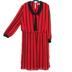 Rich Lady Vintage Dress Academia Cottage Retro Preppy Gothic Romance Red 24W